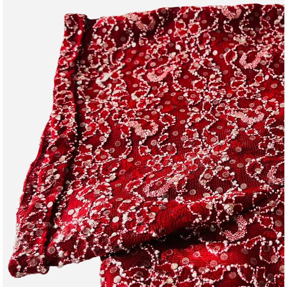 KATHIE LEE SHORT SLEEVE RND NECK PULL-OVER DRESSY BLOUSE, WOMENS, 3X, RED SILVER - Picture 6 of 10